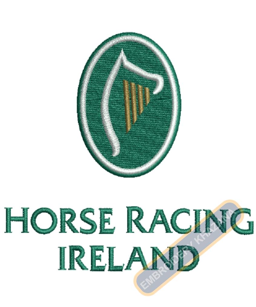 horse racing ireland instant embroidery design