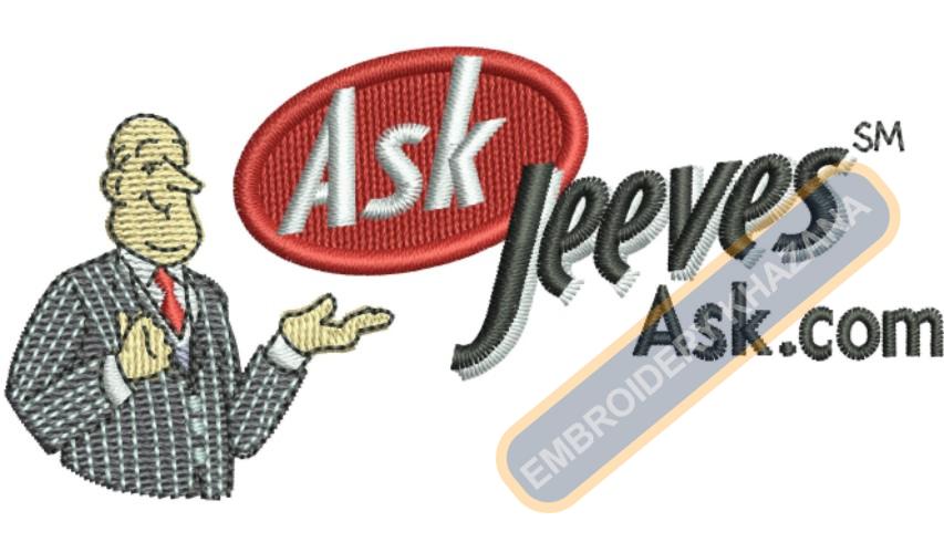 Ask Jeeves Logo Embroidery Design