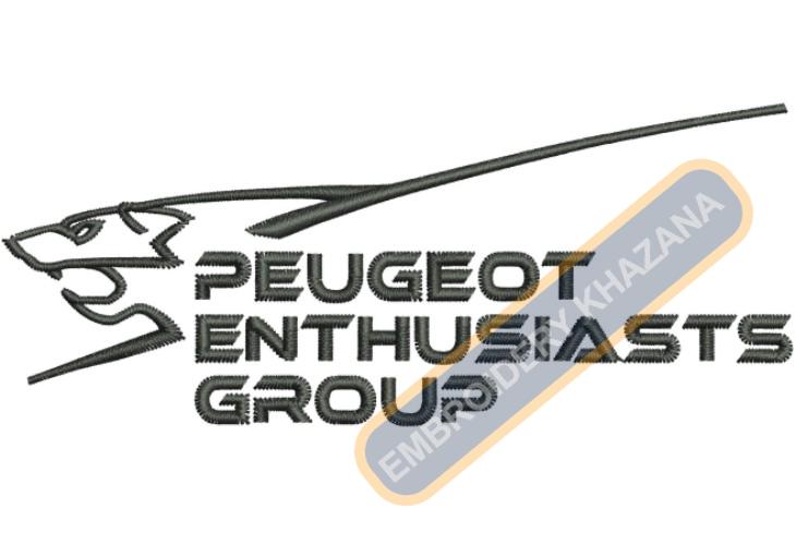 Peugeot Enthusiasts Group Logo Embroidery Design