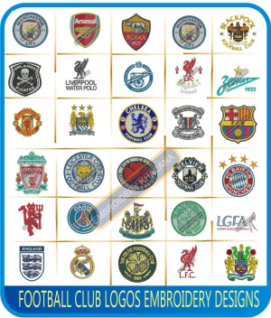 Football Club Logos Embroidery Designs