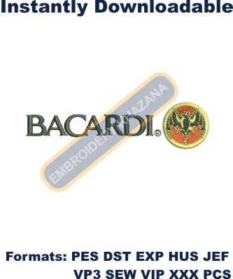 Bacardi Logo Embroidery Designs