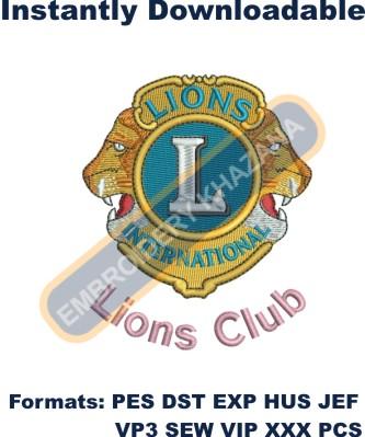 Lions Club Logo Embroidery Designs
