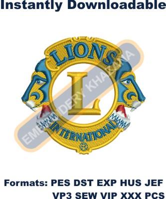 Lions International Club Logo Embroidery Designs