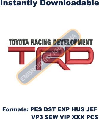 Toyota Trd Logo Embroidery Design