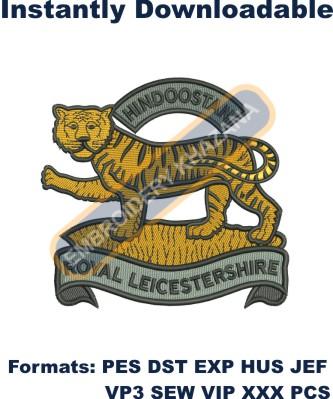 Royal Leicestershire Regiment embroidery design