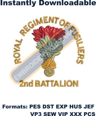 Royal Regiment of Fusiliers Embroidery Design