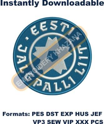 Estonia football logo embroidery design