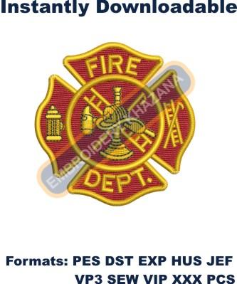 Fire crest embroidery design