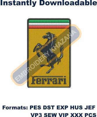 Embroidery download Ferrari Logo embroidery design