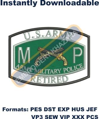Us Army retired embroidery design