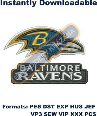 Baltimore ravens logo embroidery design