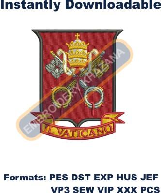 vatican coat of arms embroidery design