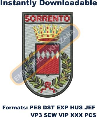 sorrento coat of arms embroidery design