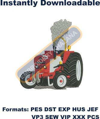 Smokie Tractor Embroidery Design