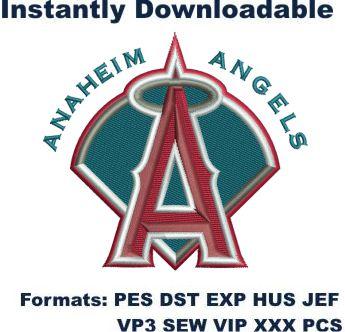 los angeles angels logo embroidery design