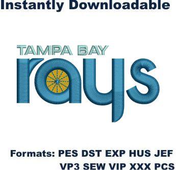 Tampa bay rays embroidery design