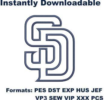 san diego padres logo embroidery design