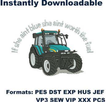 New Holland Tractor Embroidery Design