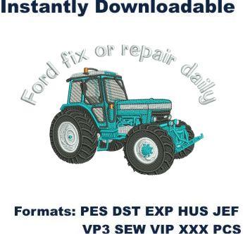 Ford Tractor Embroidery Design