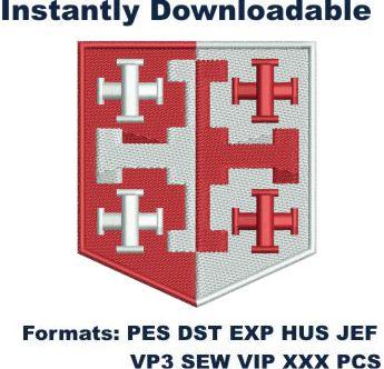cross family crest embroidery design