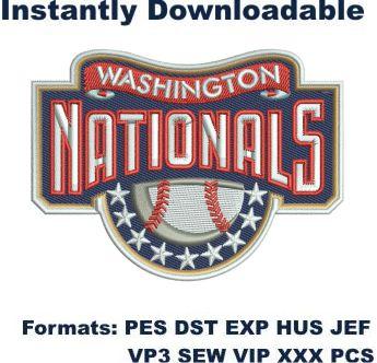 Washington Nationals logo embroidery design