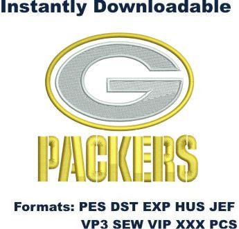 Green Bay Packers Sports Logo embroidery design