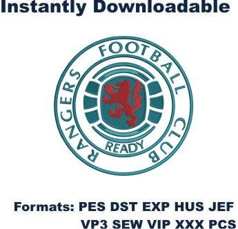 Glasgow Rangers fc logo embroidery design