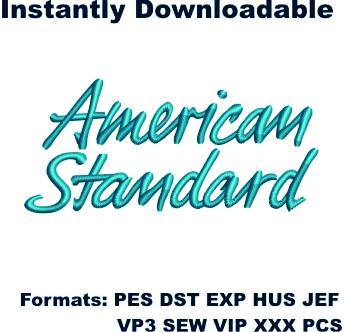 American Standard Logo Embroidery Designs