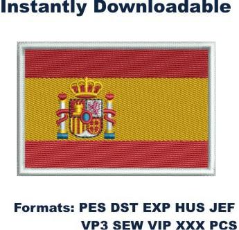 Spain flag embroidery design