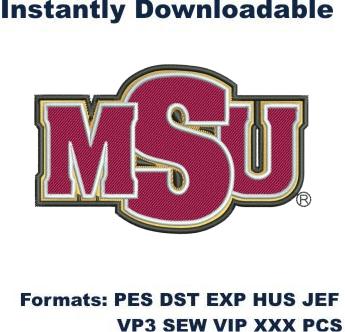 Midwestern State Mustangs logo embroidery design