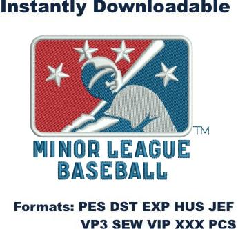minor league baseball logo embroidery design