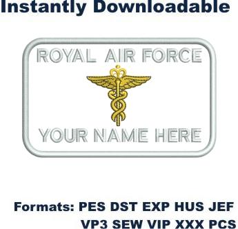 Royal Air force army embroidery design
