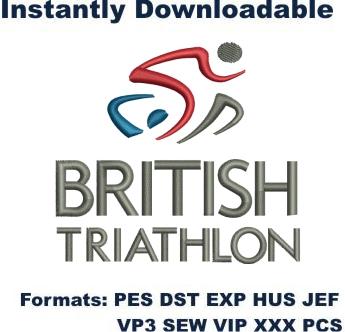 British Triathlon Logo Embroidery Designs