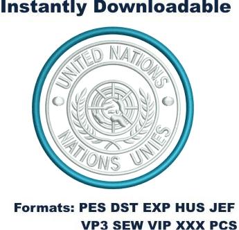 United Nations Nations Unies Logo Embroidery Design