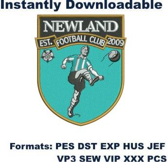 newland football club embroidery design