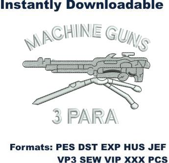 Machine Guns british army embroidery design