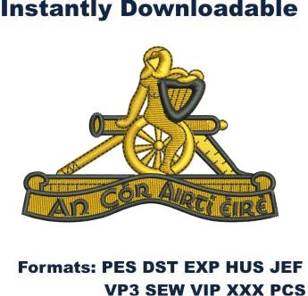 Irish Army Artillery Corps Embroidery Design