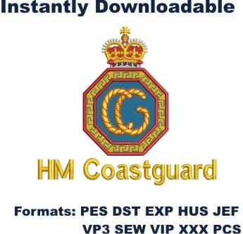 Hm Coastguard Embroidery Design