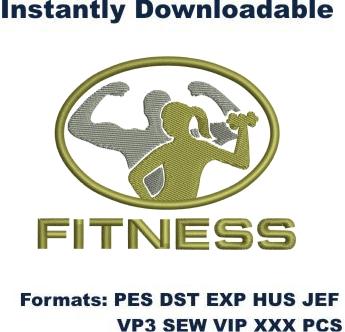 Gym Fitness embroidery design