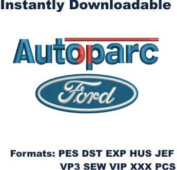 Autoparc ford logo embroidery design