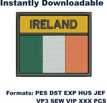 ireland flag embroidery design