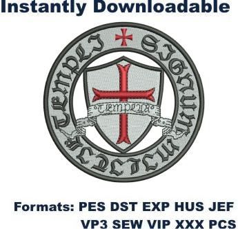 Knights Templar 12th Century Seal embroidery design