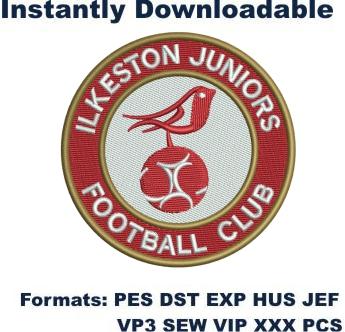 Ilkeston Juniors football club embroidery design