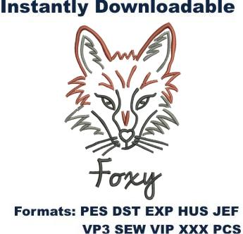 Foxy embroidery design