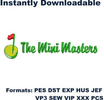 The Mini Masters Golf Logo embroidery design