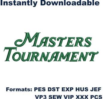 Masters tournament logo embroidery design
