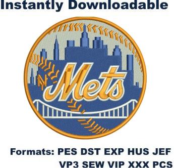 New York Mets logo embroidery design