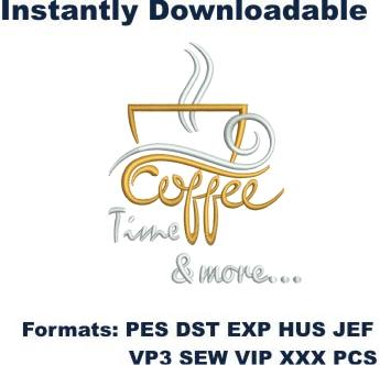 Coffee Time Logo embroidery design