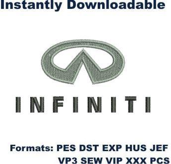 Infinity car small logo embroidery design