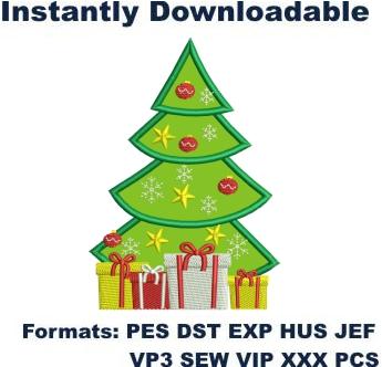 Christmas Tree Applique Embroidery Designs